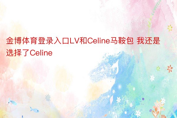 金博体育登录入口LV和Celine马鞍包 我还是选择了Celine